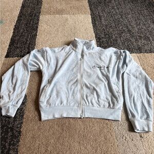 Missguided Sean John Light Blue Velour Jacket- Size US 0